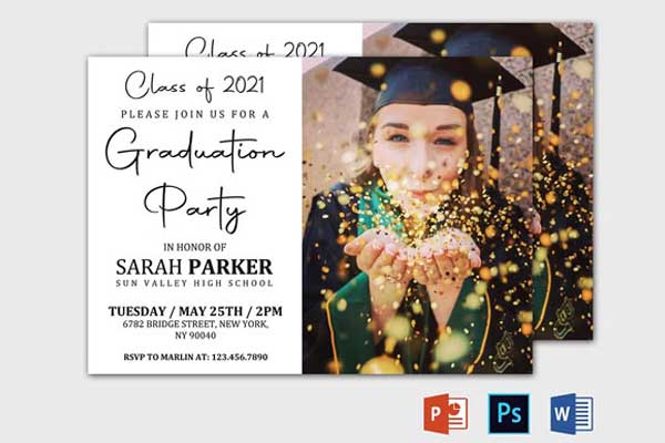 Best Graduation Invitation Templates – Chic & Elegant Designs for College and High School Grads | Premium PSD and Vector File Formats